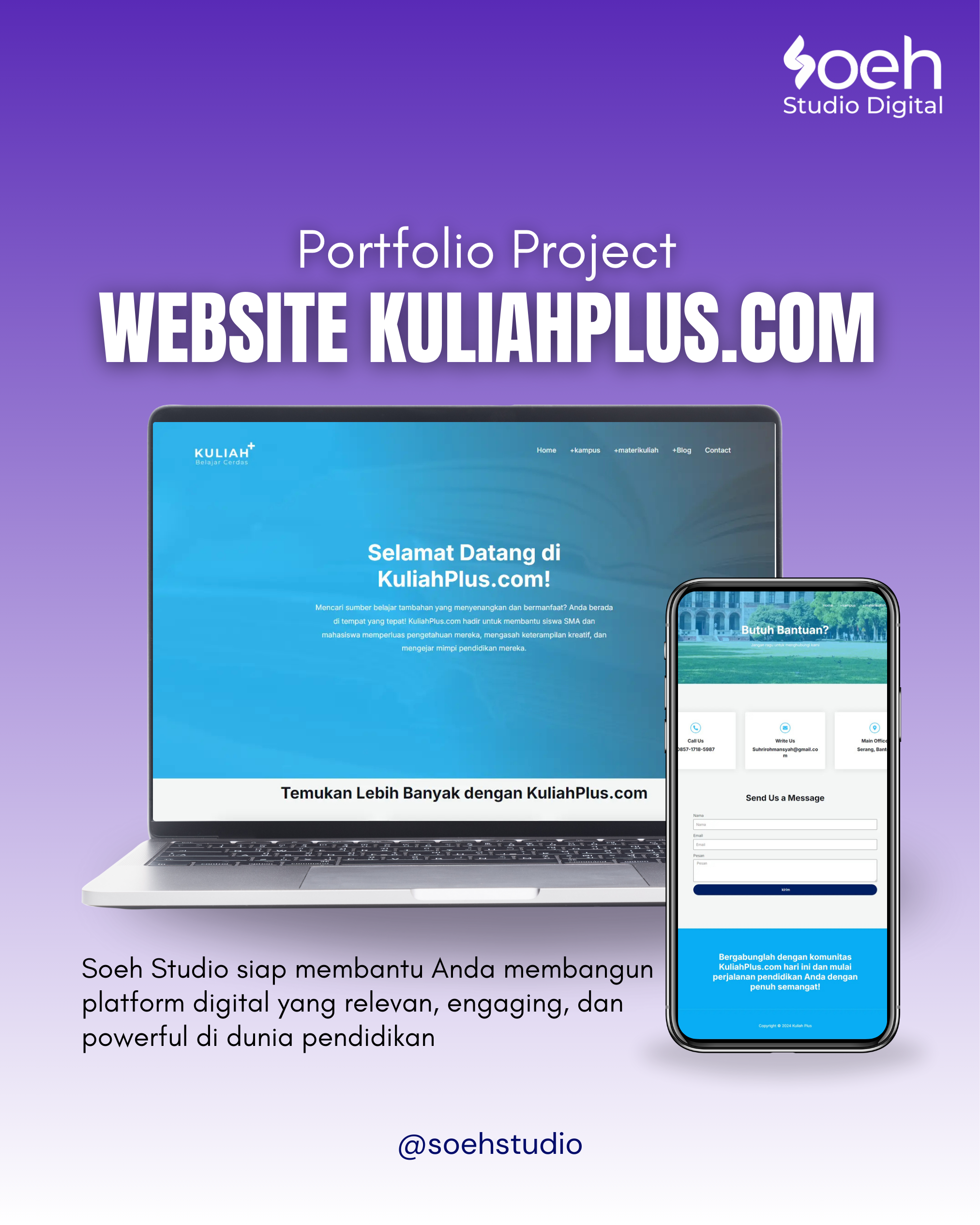 Portfolio Project Website Blog Pendidikan KuliahPlus.com